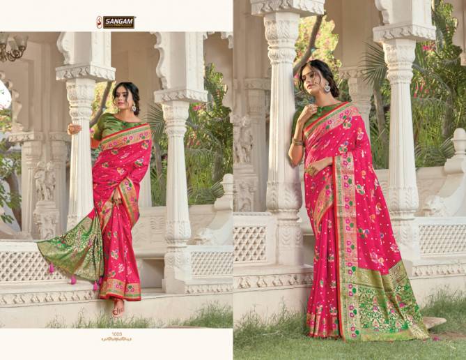 Sangam Shreelekha Latest Fancy Designer  Pure Silk Sarees Collection